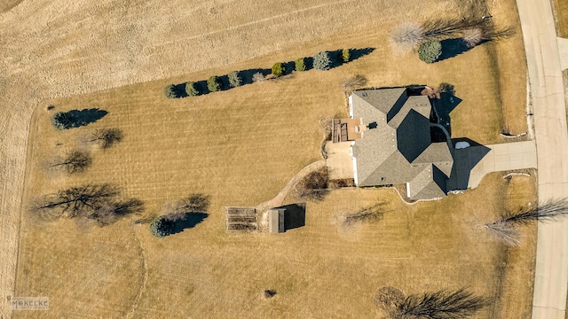 aerial view featuring a rural view