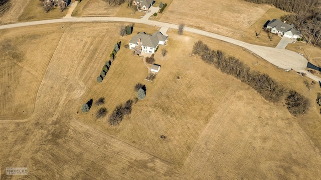 bird's eye view featuring a rural view