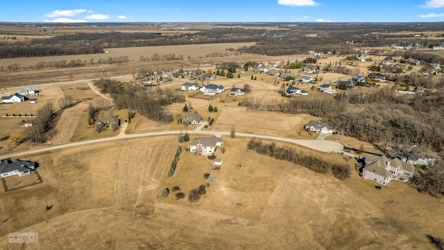 aerial view with a rural view