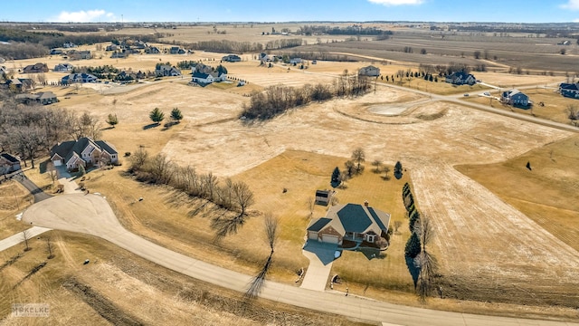 aerial view featuring a rural view