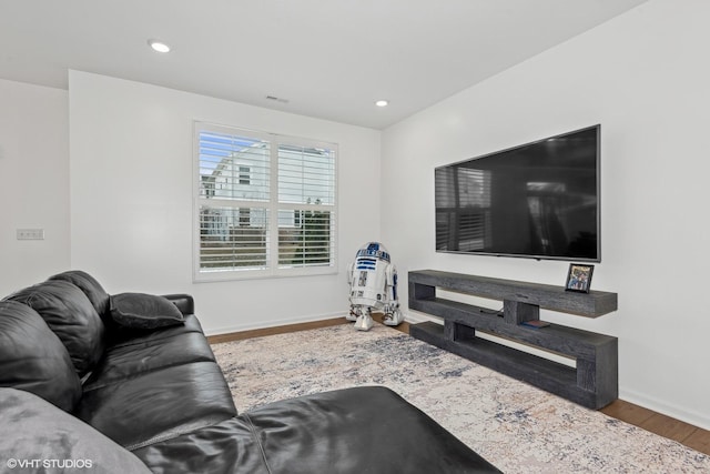 living room featuring wood-type flooring