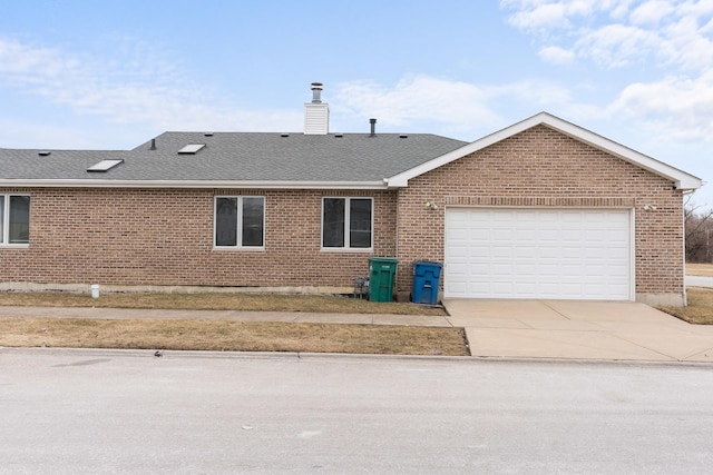 exterior space with a garage