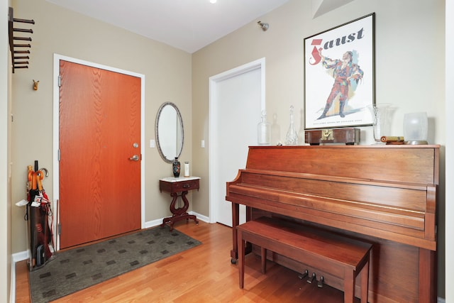 miscellaneous room with light wood-type flooring