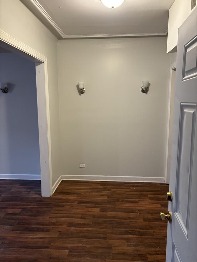 interior space with dark wood-type flooring