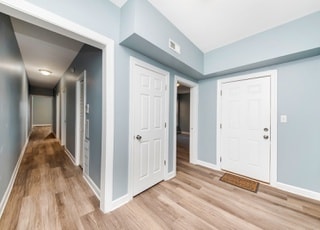 entryway featuring light hardwood / wood-style floors