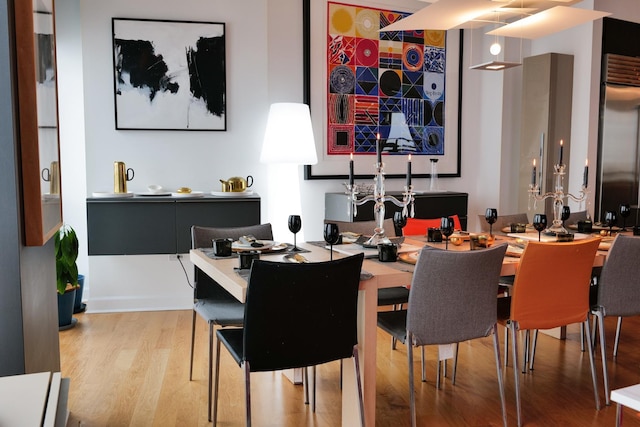 dining room featuring light wood-type flooring