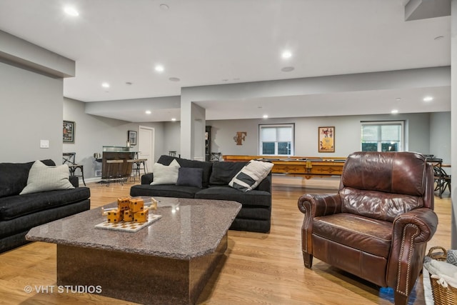 living room featuring light hardwood / wood-style floors