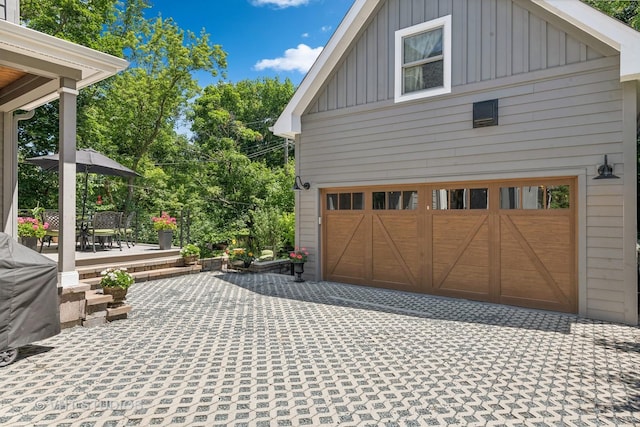 view of garage