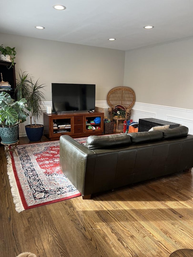 living room featuring hardwood / wood-style flooring