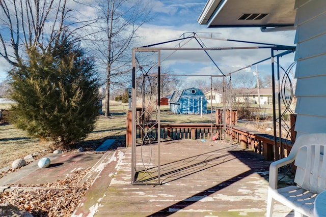 deck featuring a gazebo