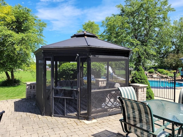 view of patio with a gazebo