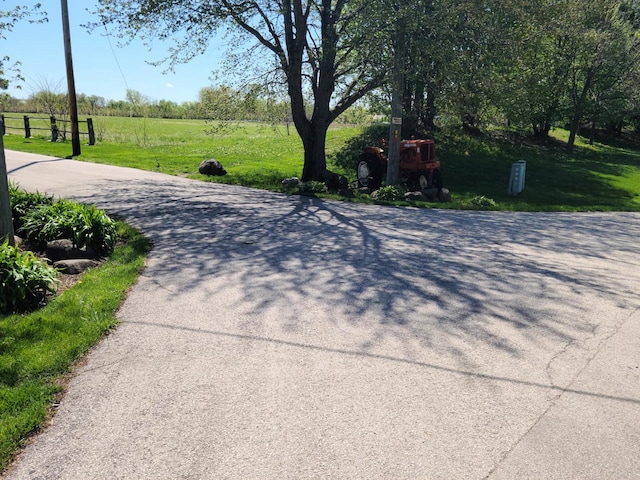 view of street featuring a rural view