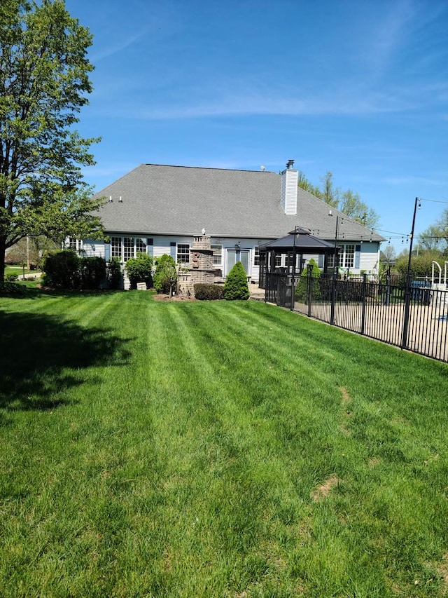 view of yard featuring a gazebo