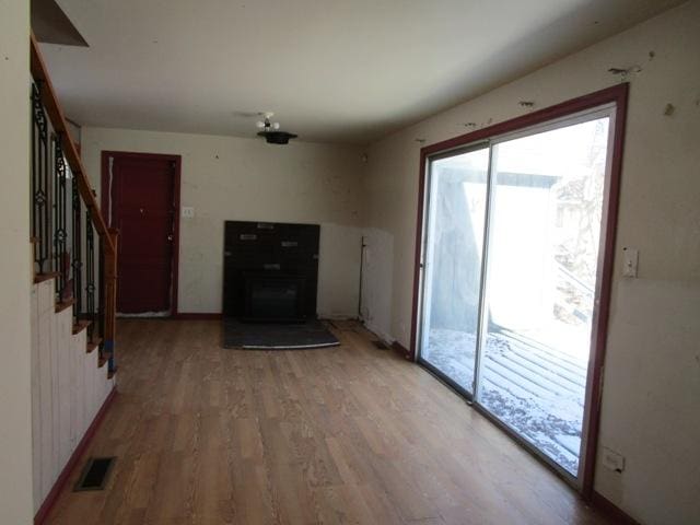 doorway featuring light hardwood / wood-style floors