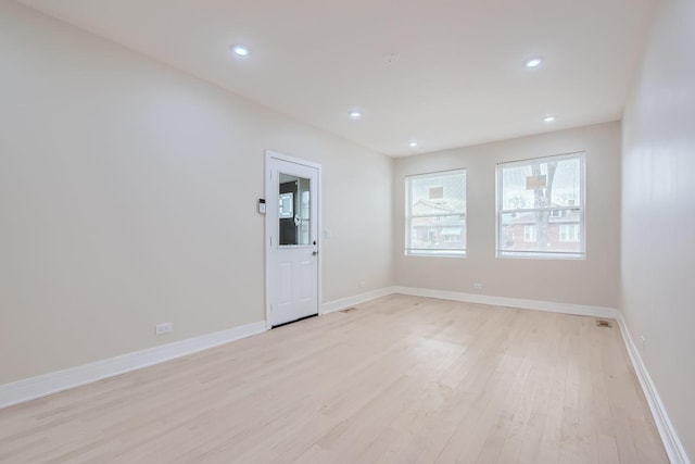 empty room featuring light hardwood / wood-style flooring