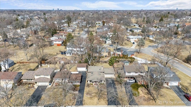 drone / aerial view with a residential view