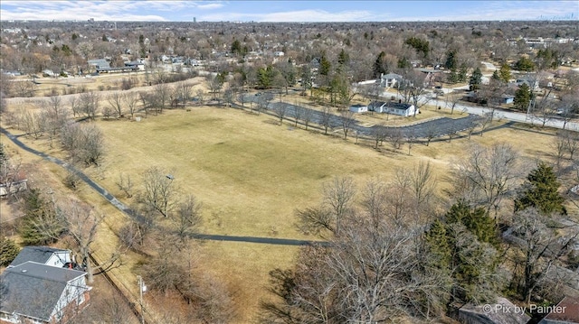 drone / aerial view with a rural view