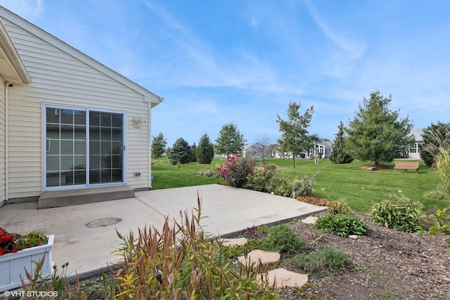 view of yard with a patio area