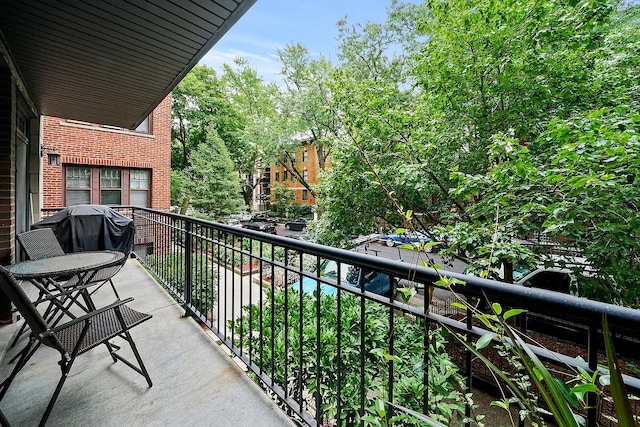 balcony with a grill