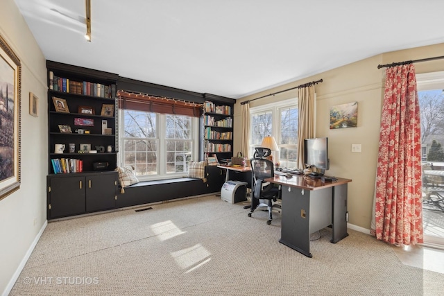 view of carpeted office