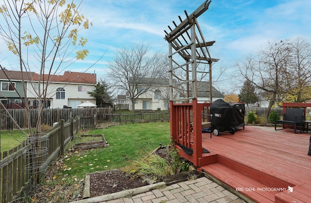 view of yard featuring a deck