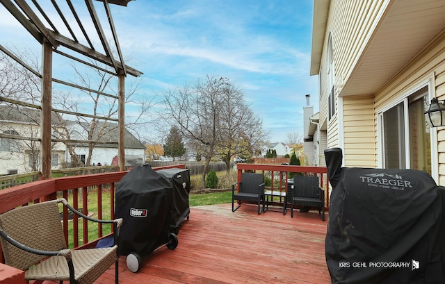 deck with grilling area