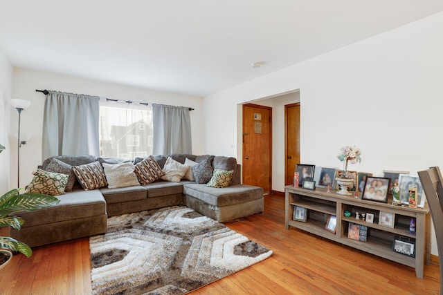 living room featuring light hardwood / wood-style floors