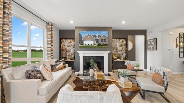 living room with light wood-type flooring