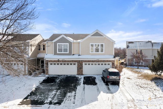 view of front property with a garage