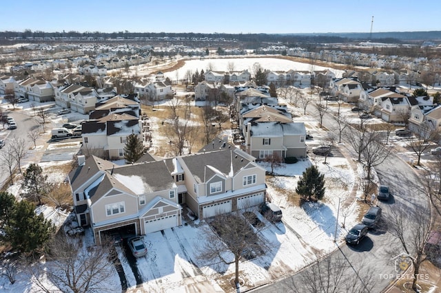 view of snowy aerial view