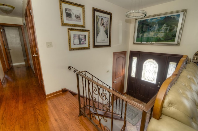 entrance foyer featuring hardwood / wood-style floors