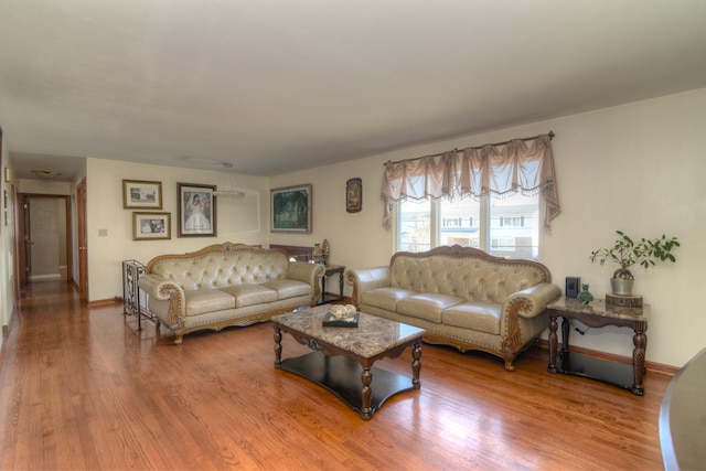 living room featuring hardwood / wood-style floors