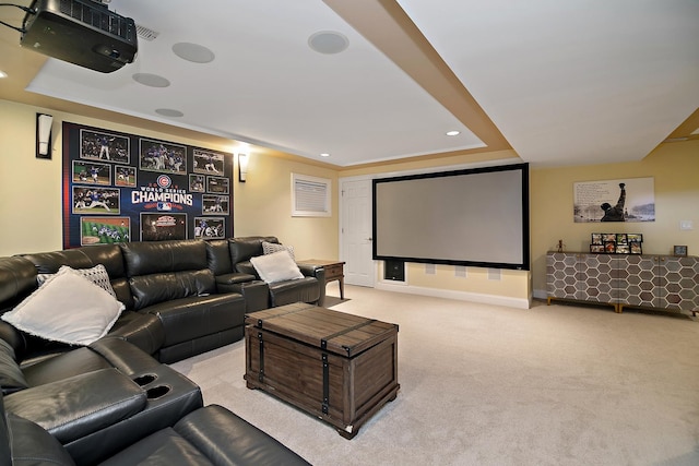 view of carpeted cinema room