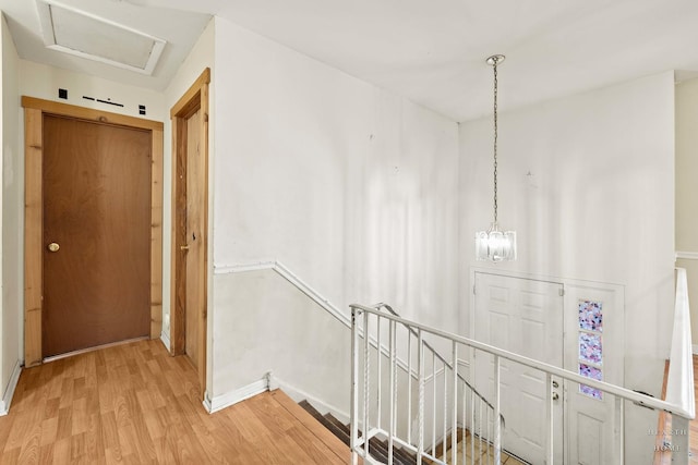 hallway with light wood-type flooring