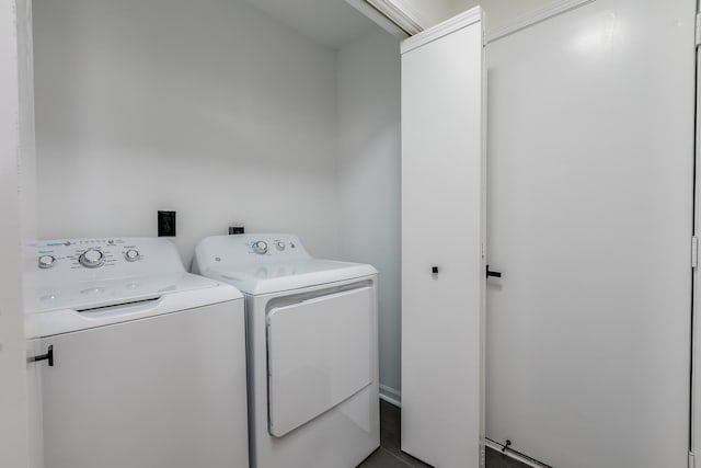 laundry area featuring washing machine and dryer