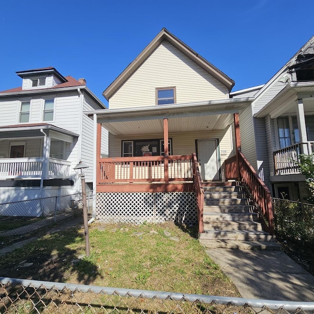 view of front of property with covered porch