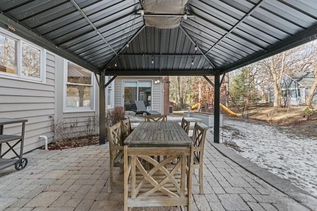 view of patio / terrace with a gazebo