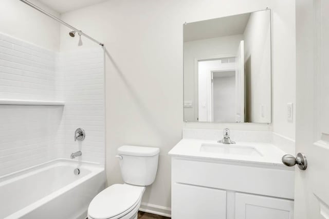 full bathroom with vanity, toilet, and shower / bathing tub combination