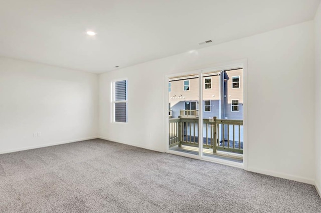 carpeted empty room featuring a wealth of natural light