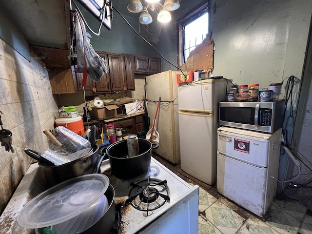 kitchen with white refrigerator