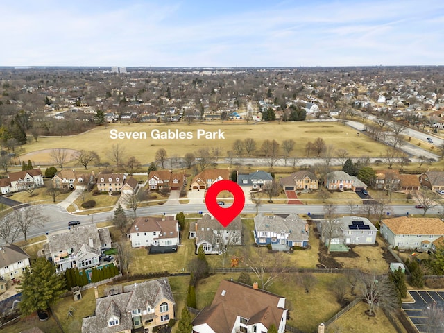 bird's eye view with a residential view