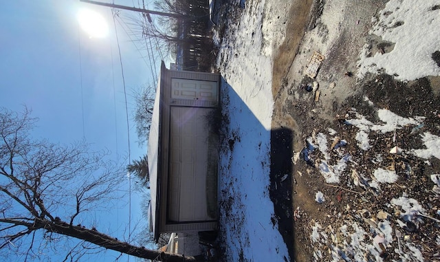 view of storm shelter