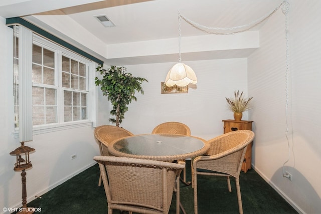 view of carpeted dining room