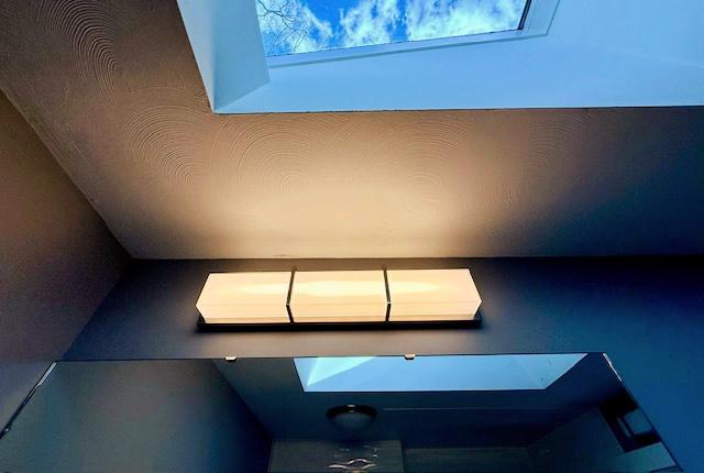 interior space with a skylight