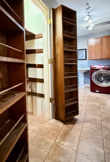 interior space with washer / dryer