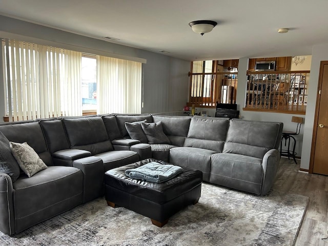 living room featuring hardwood / wood-style flooring