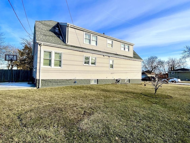 exterior space with a lawn