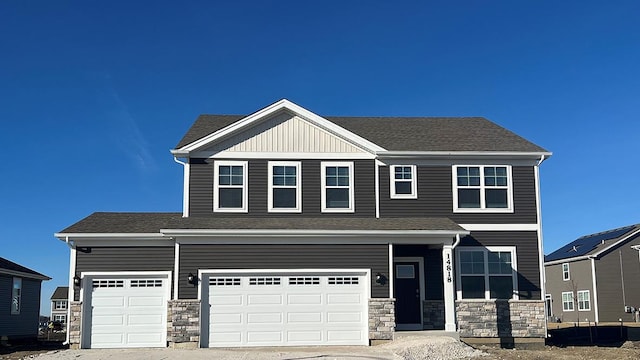 view of front of house with a garage