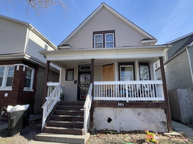 bungalow-style home with a porch