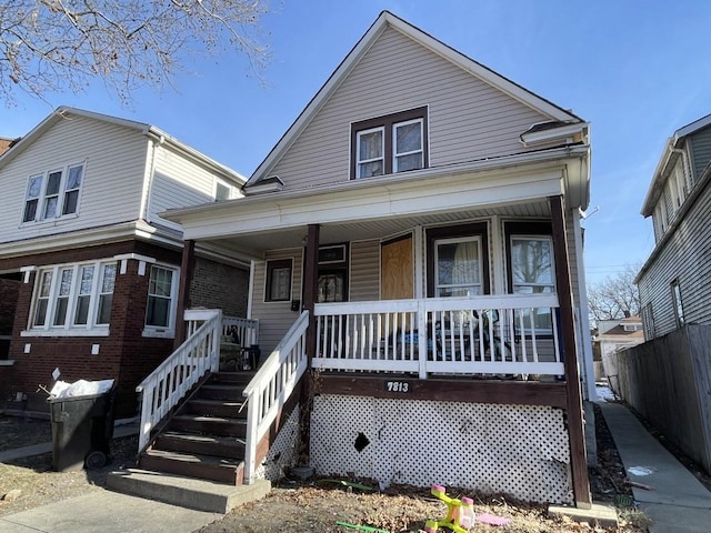 view of front of house featuring covered porch